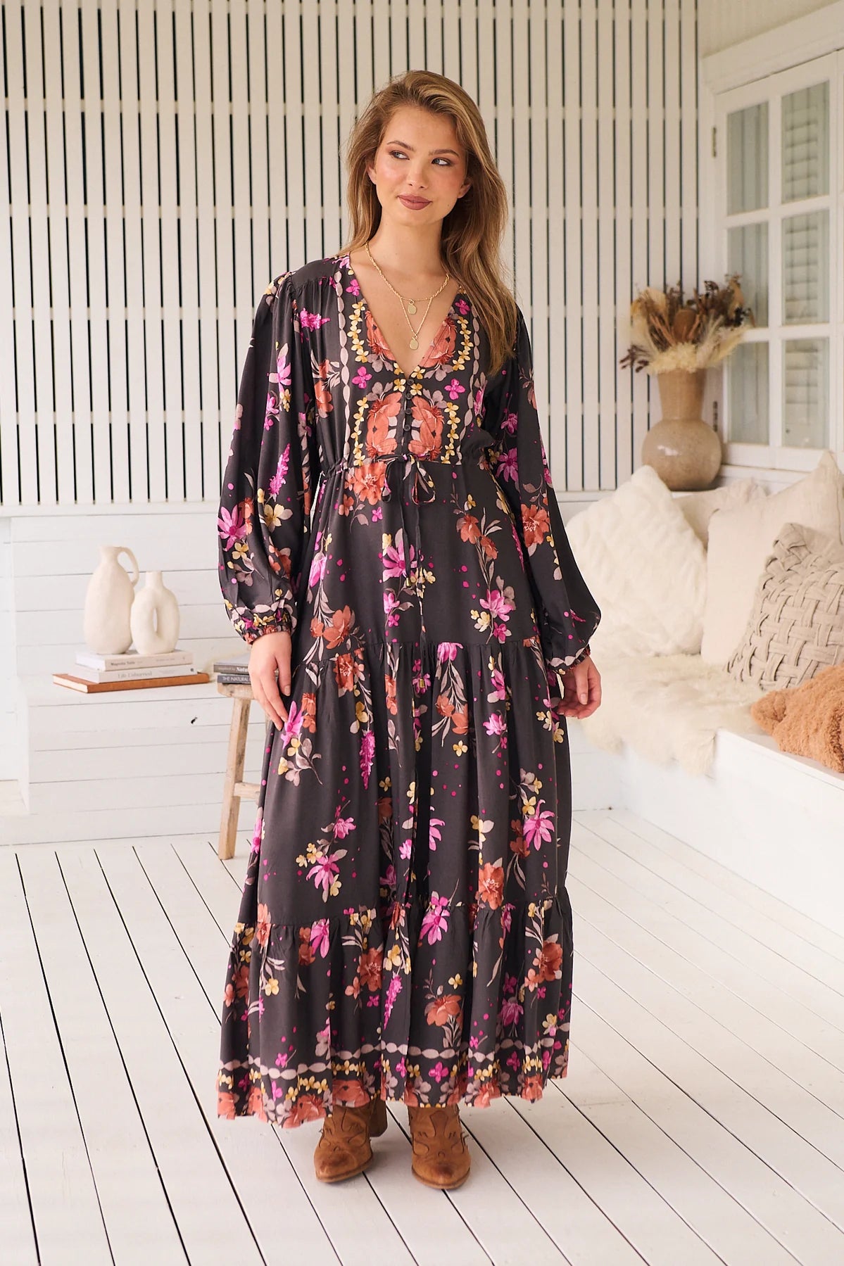 Teresa Maxi Dress ~ Monarch Bloom Print