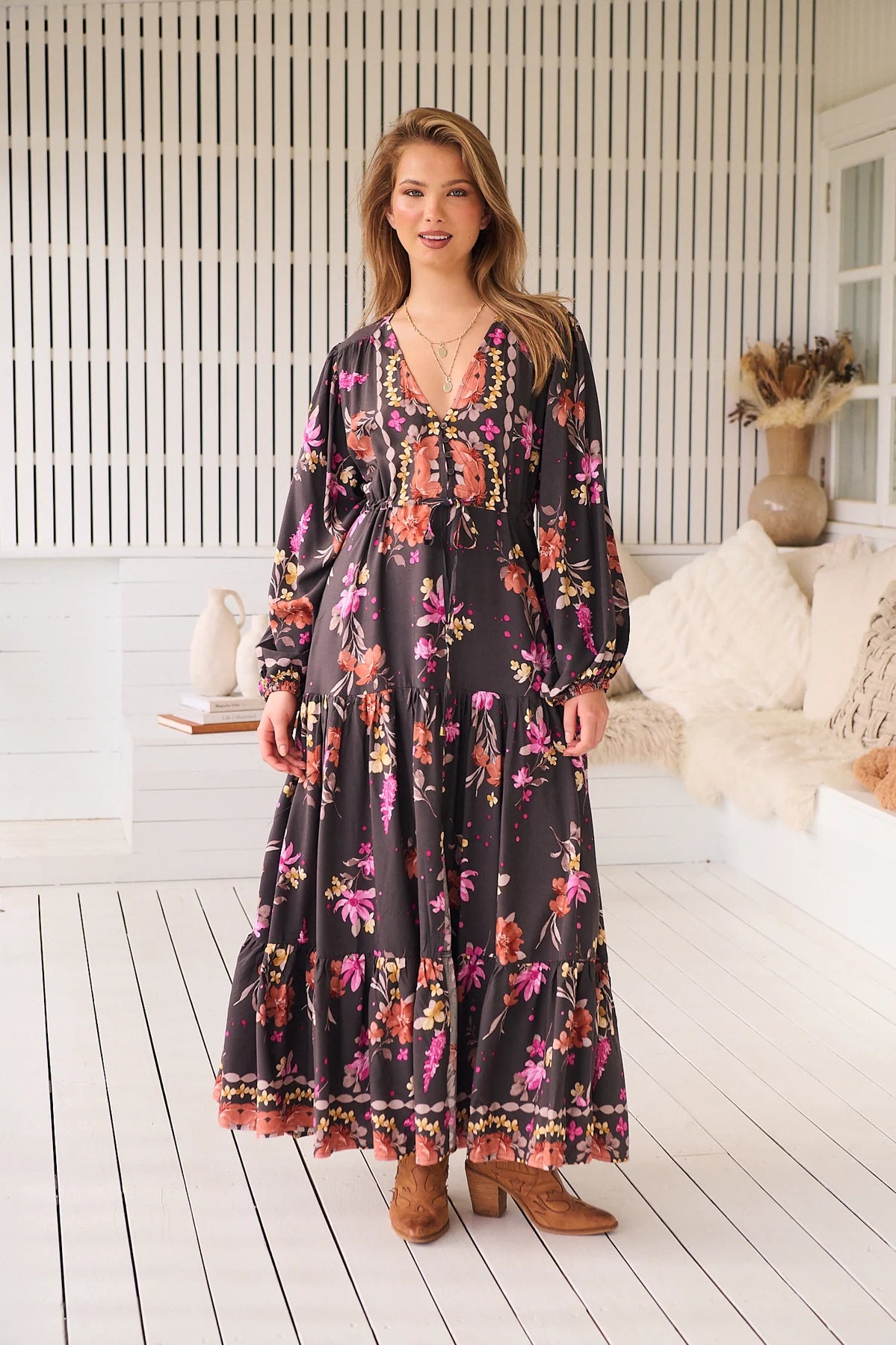 Teresa Maxi Dress ~ Monarch Bloom Print