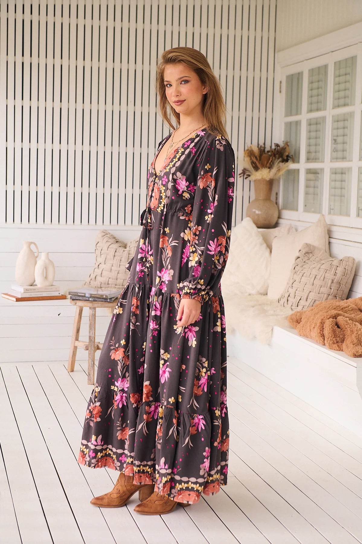 Teresa Maxi Dress ~ Monarch Bloom Print