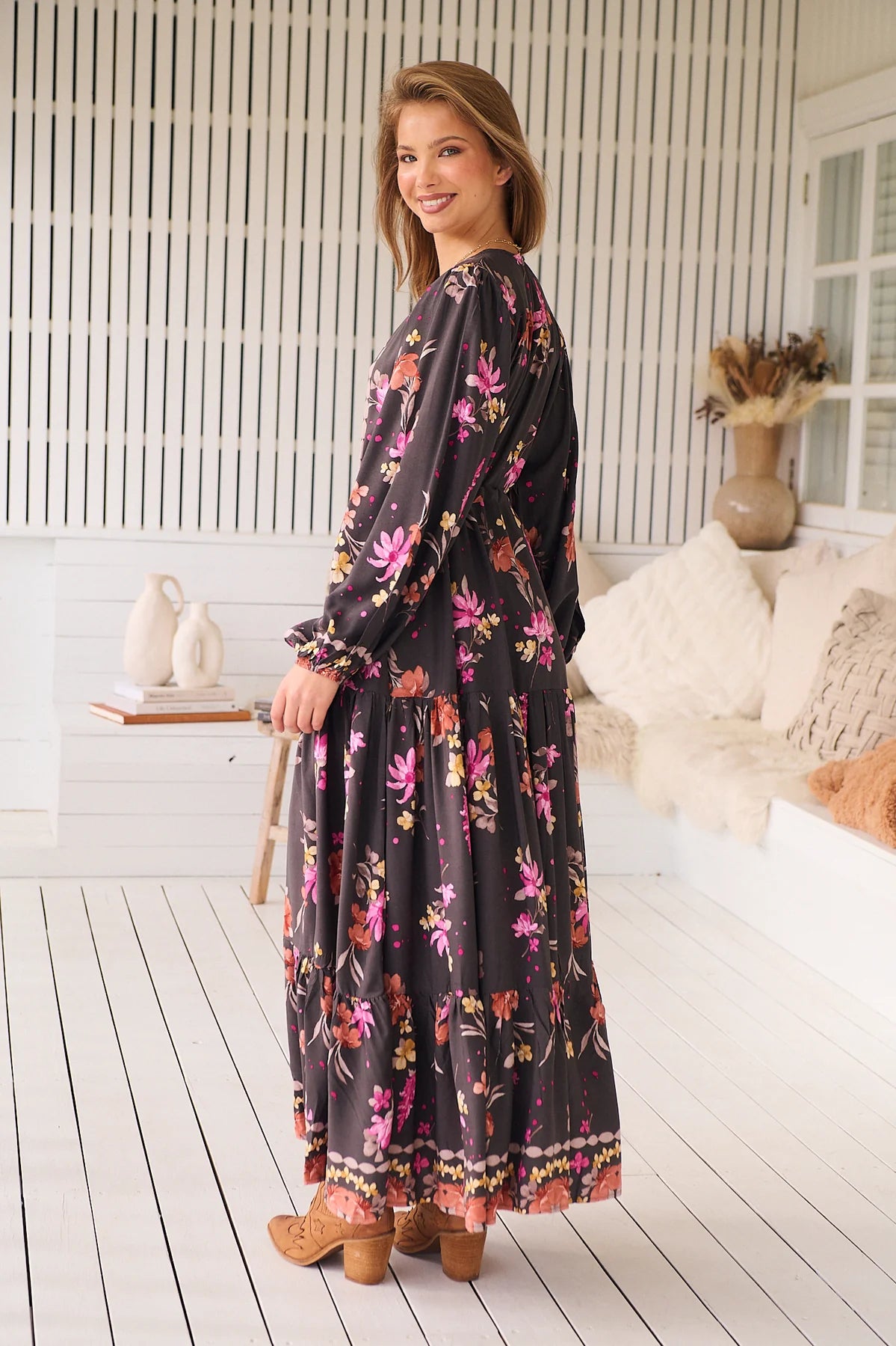Teresa Maxi Dress ~ Monarch Bloom Print