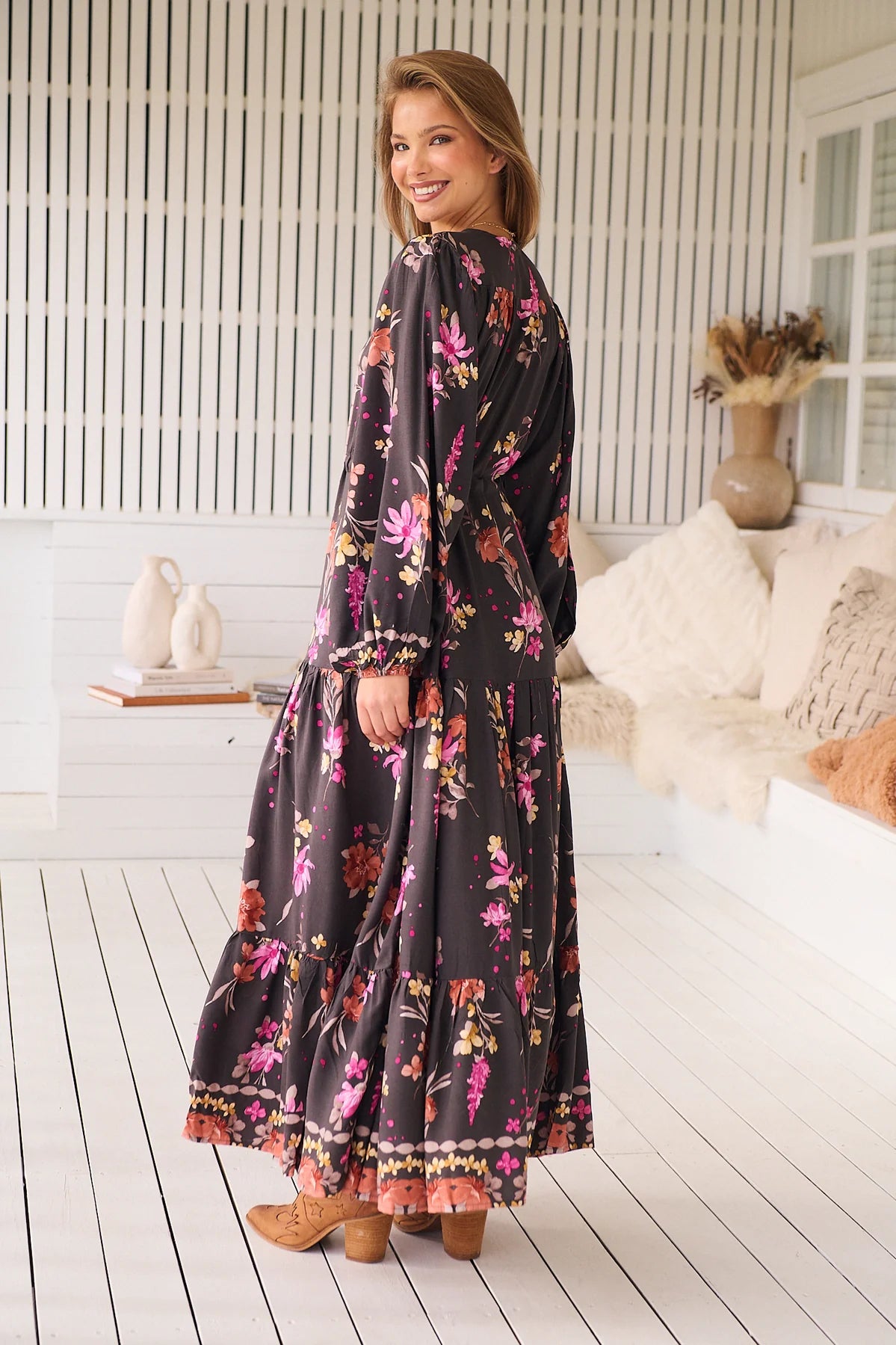 Teresa Maxi Dress ~ Monarch Bloom Print