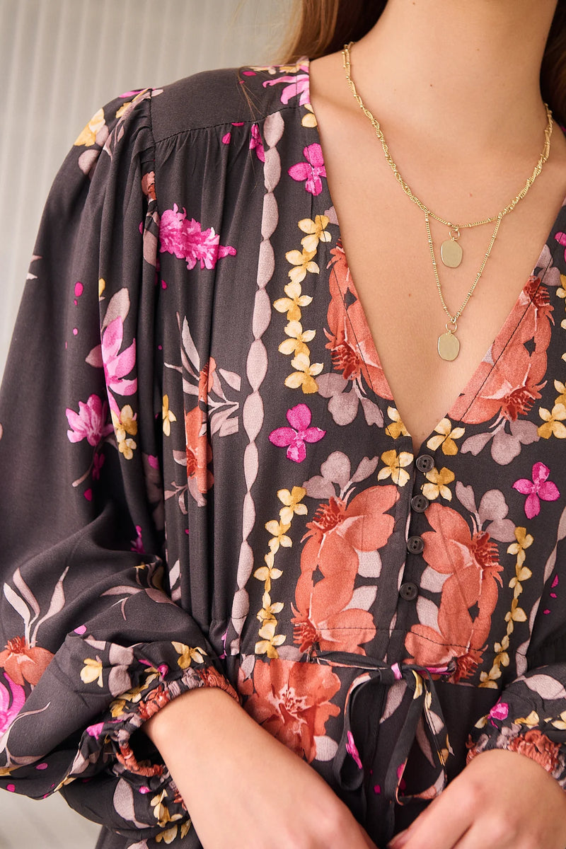 Teresa Maxi Dress Monarch Bloom Print