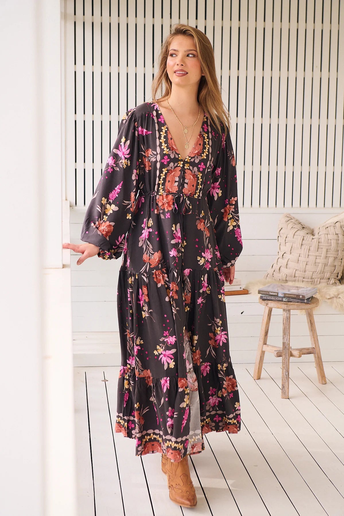 Teresa Maxi Dress ~ Monarch Bloom Print