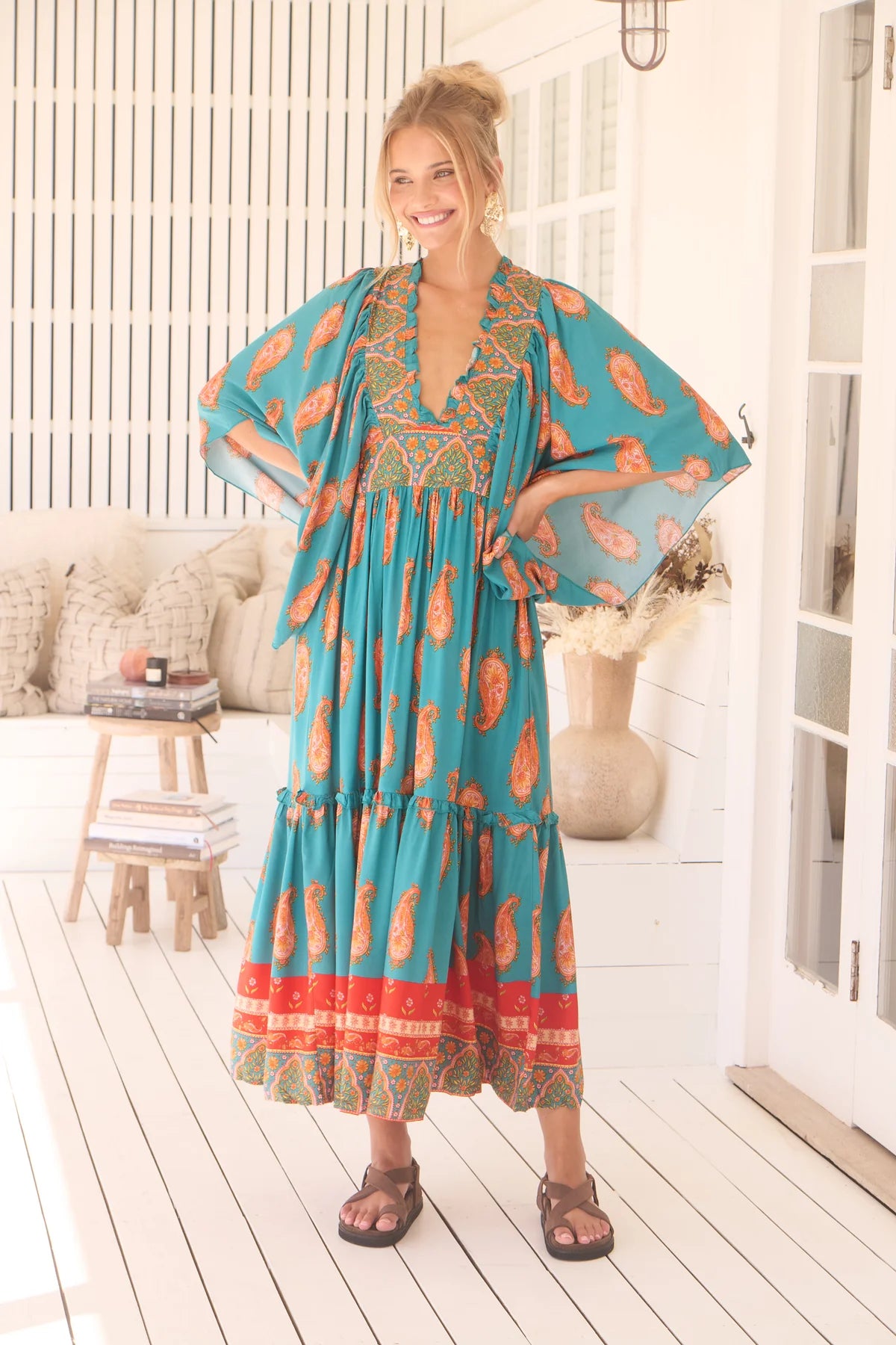 Raya Kaftan Maxi Dress ~ Melody print