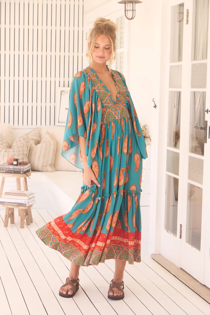 Raya Kaftan Maxi Dress Melody print