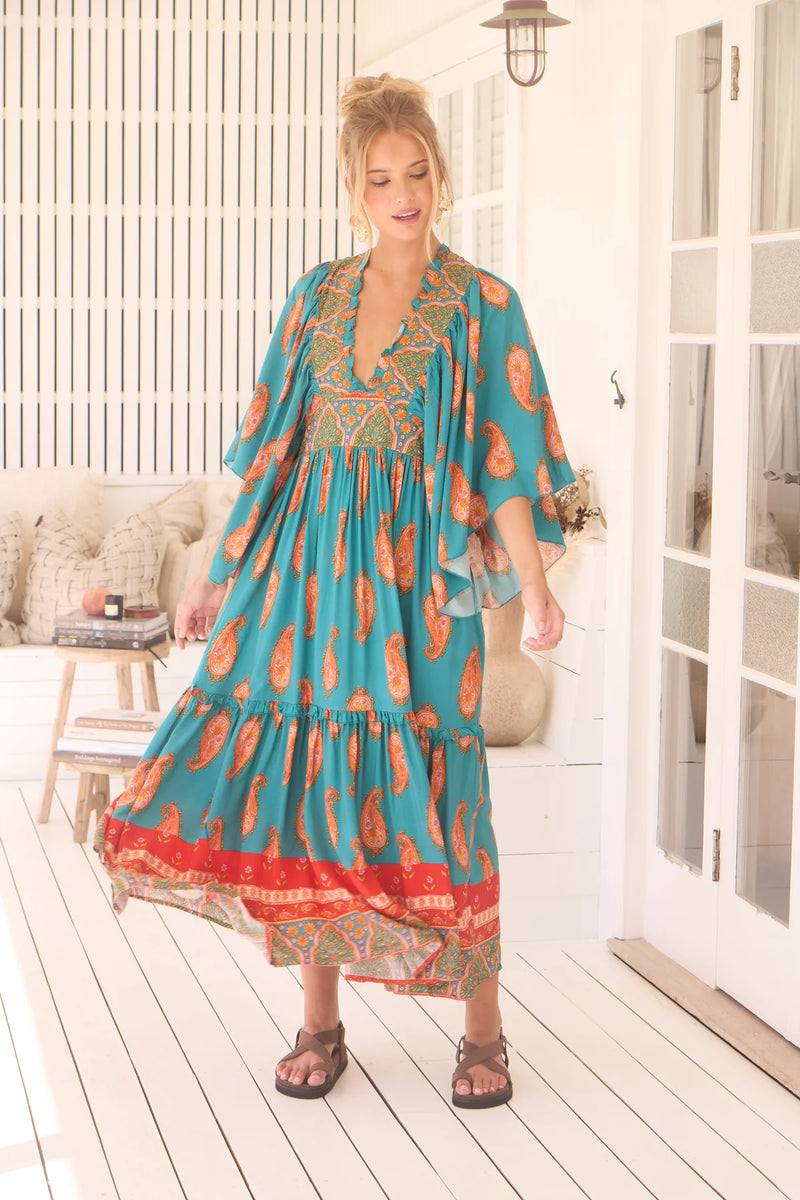Raya Kaftan Maxi Dress Melody print