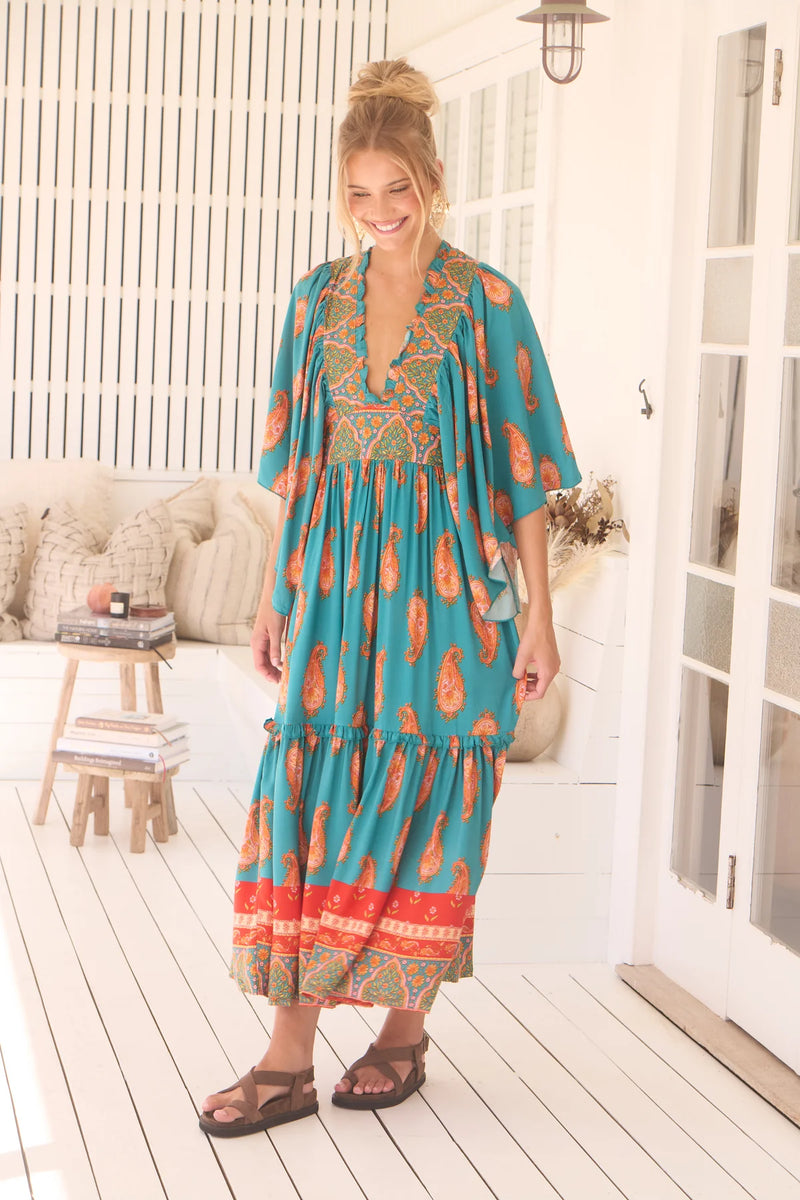 Raya Kaftan Maxi Dress Melody print