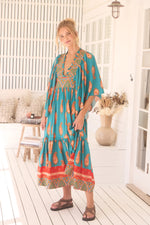 Raya Kaftan Maxi Dress Melody print