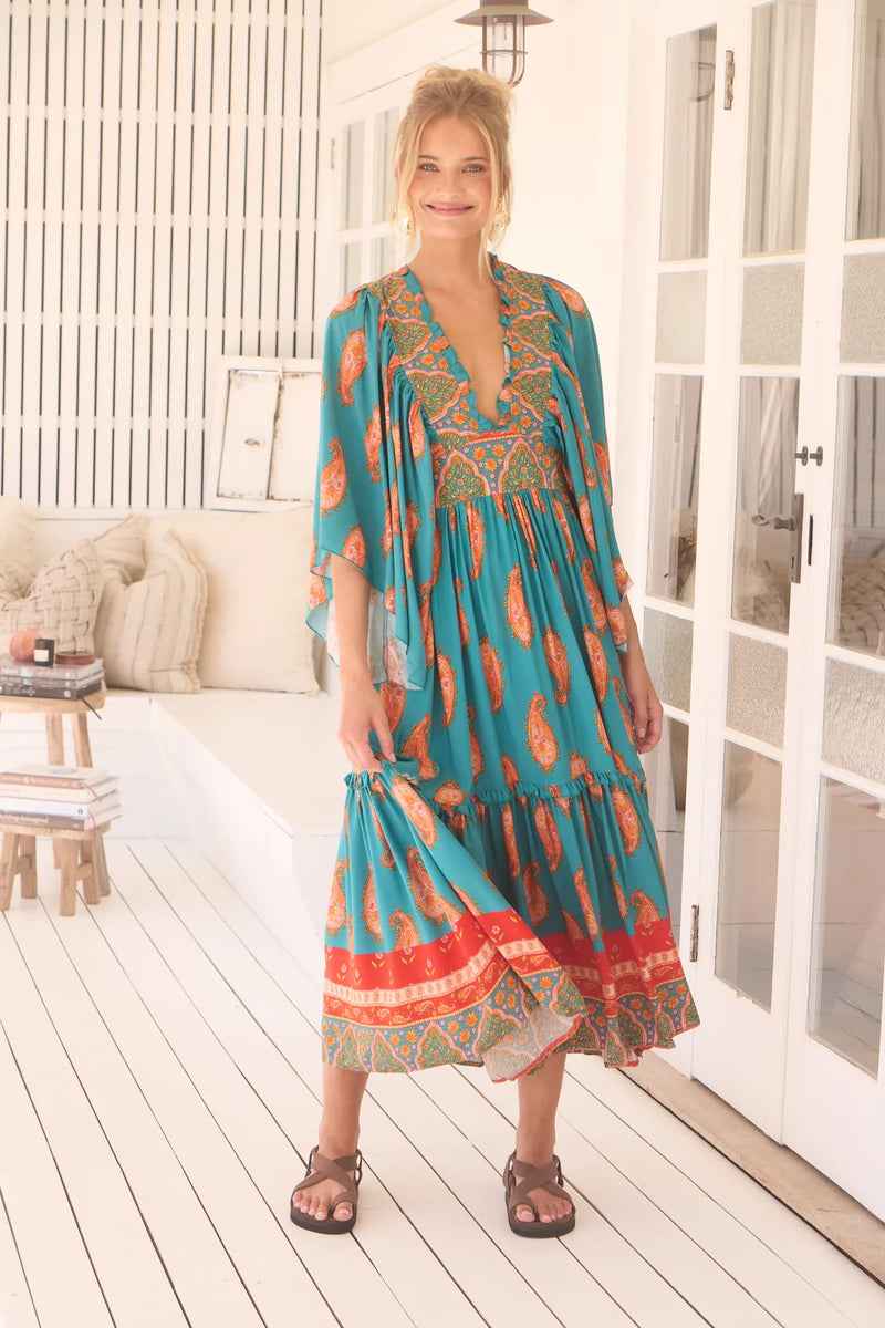 Raya Kaftan Maxi Dress Melody print