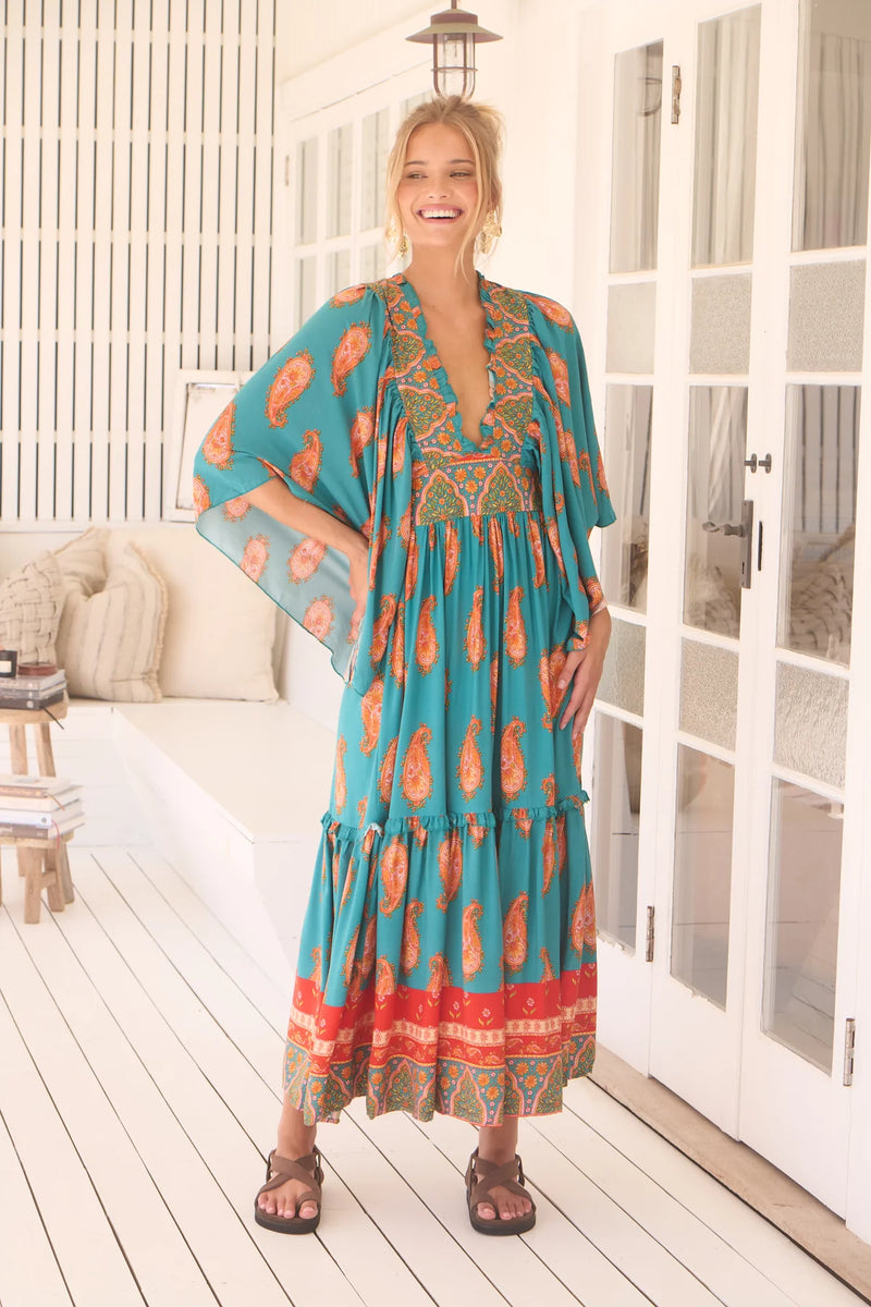 Raya Kaftan Maxi Dress Melody print