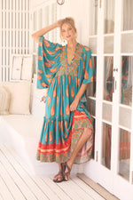 Raya Kaftan Maxi Dress Melody print