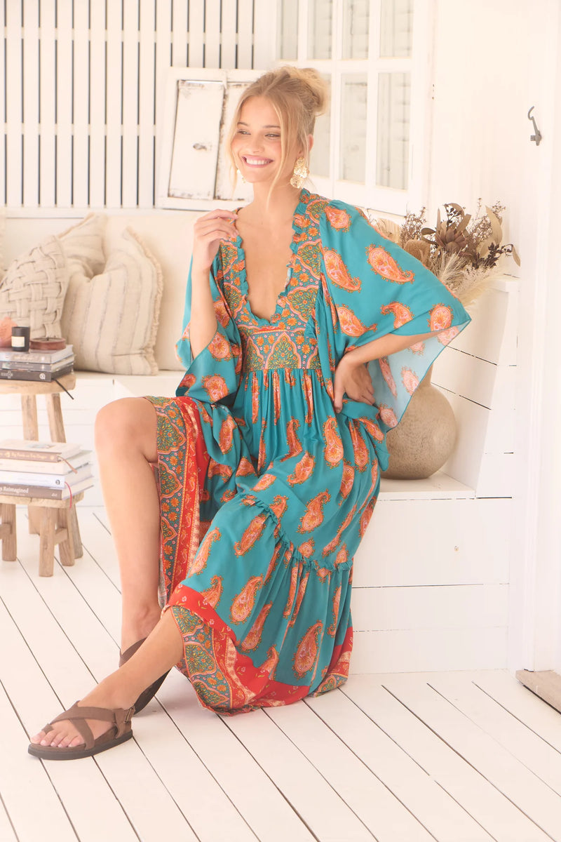 Raya Kaftan Maxi Dress Melody print