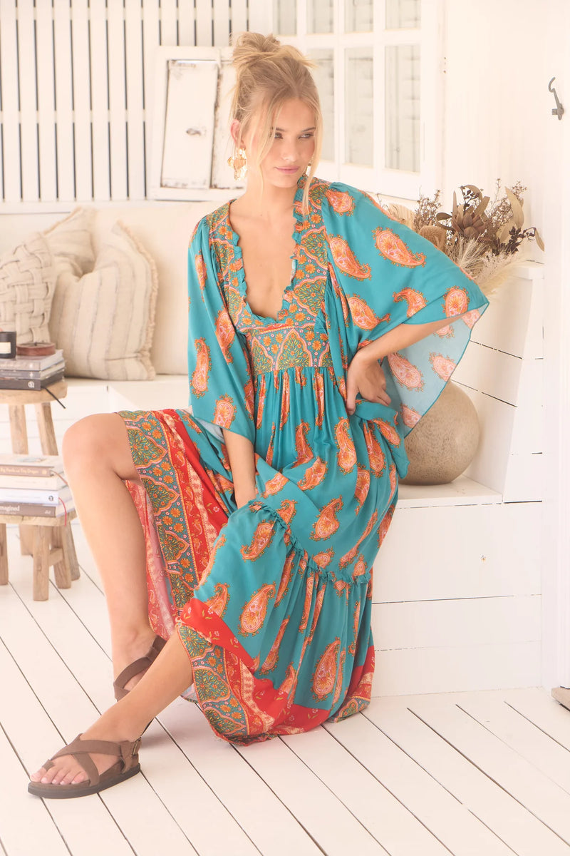 Raya Kaftan Maxi Dress Melody print