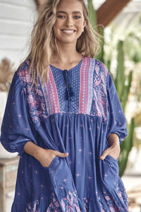 Goldie Mini Dress Celestial print