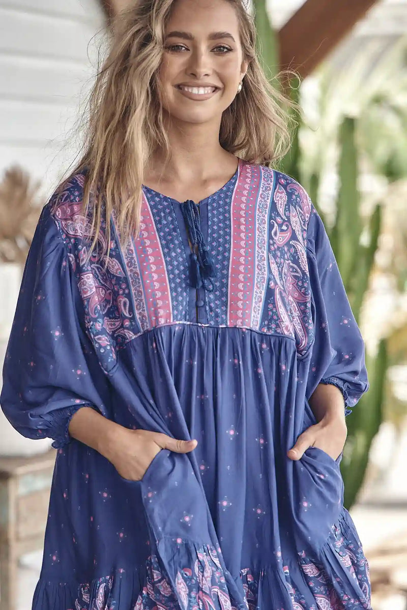 Goldie Mini Dress Celestial print