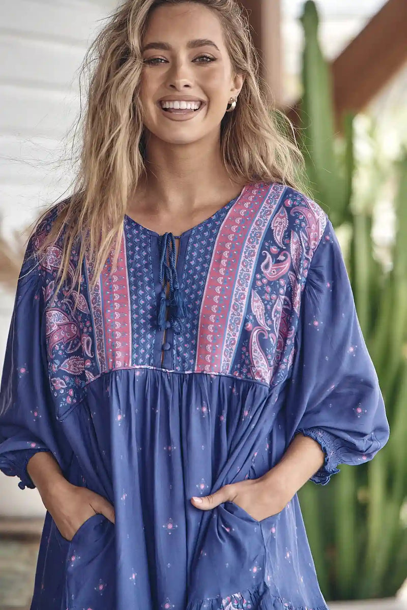 Goldie Mini Dress Celestial print
