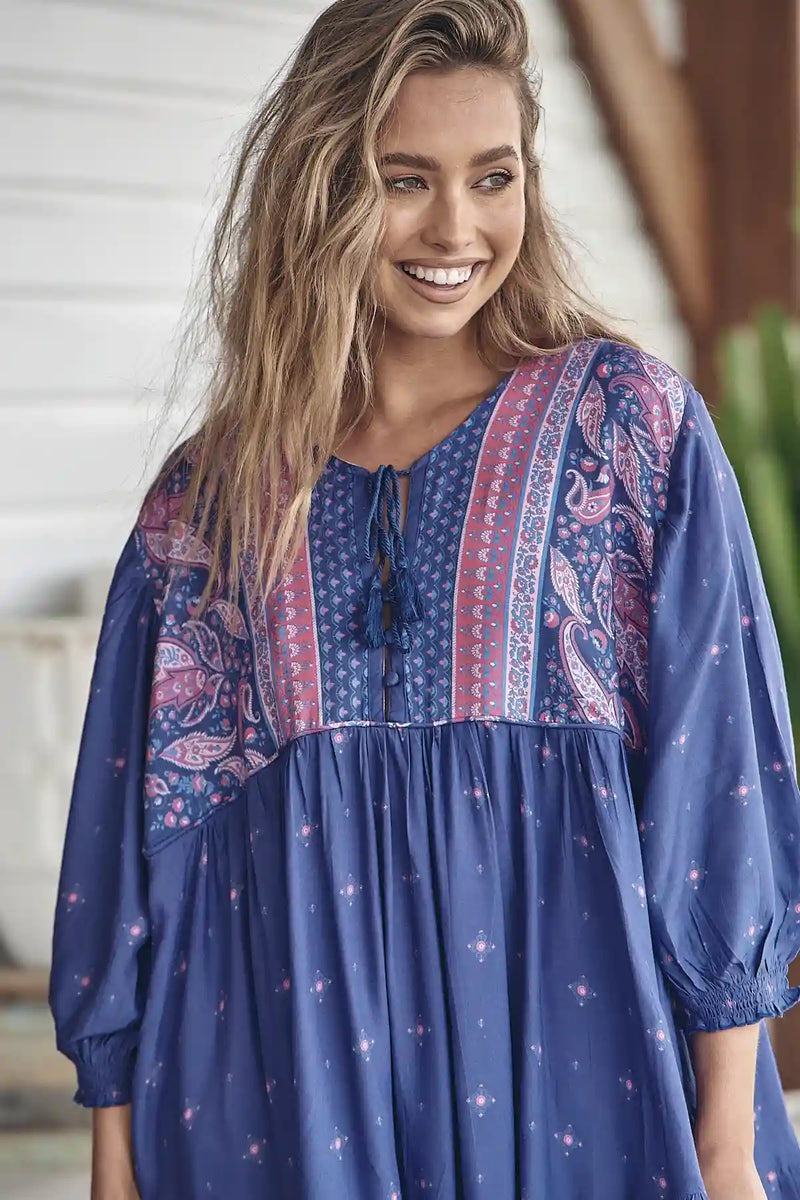 Goldie Mini Dress Celestial print