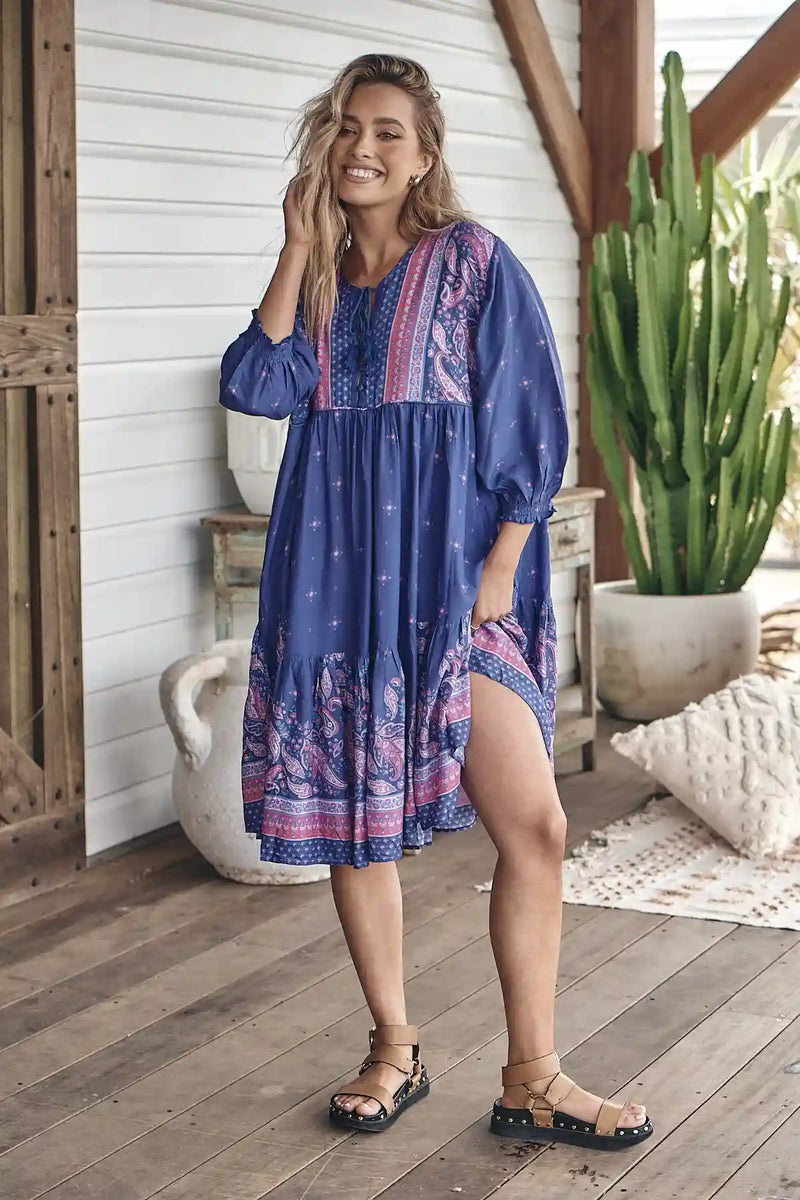 Goldie Mini Dress Celestial print