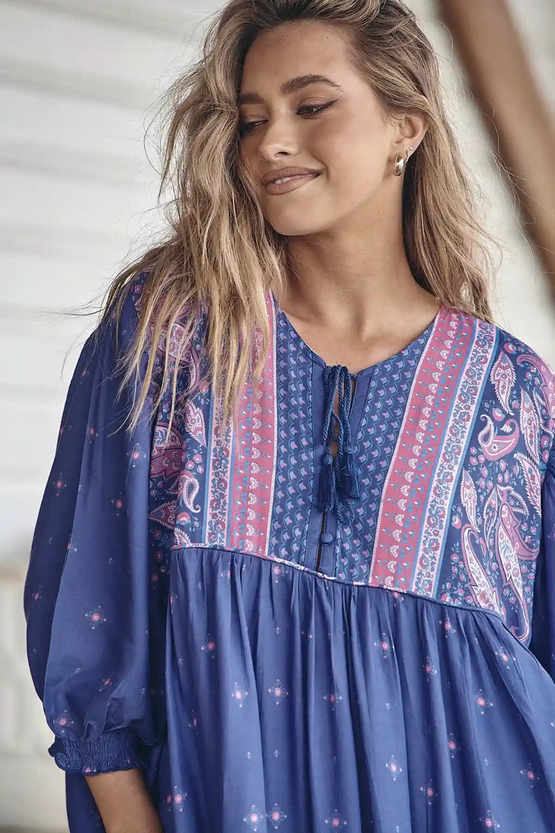 Goldie Mini Dress Celestial print