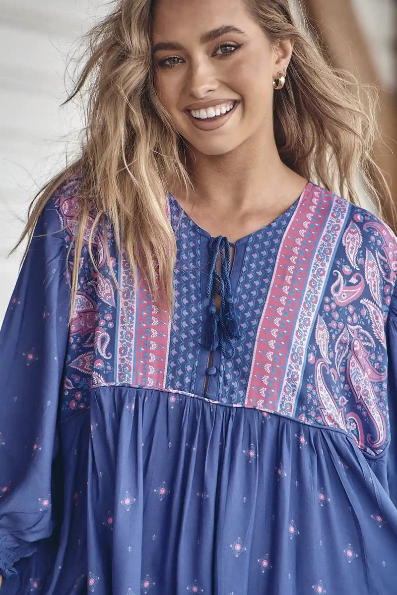 Goldie Mini Dress Celestial print