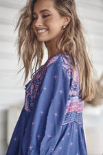 Goldie Mini Dress Celestial print