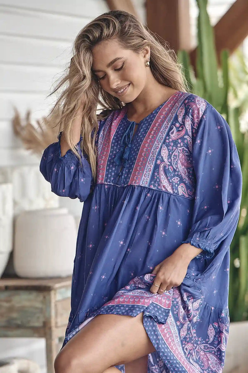 Goldie Mini Dress Celestial print