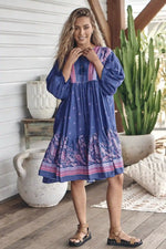 Goldie Mini Dress Celestial print