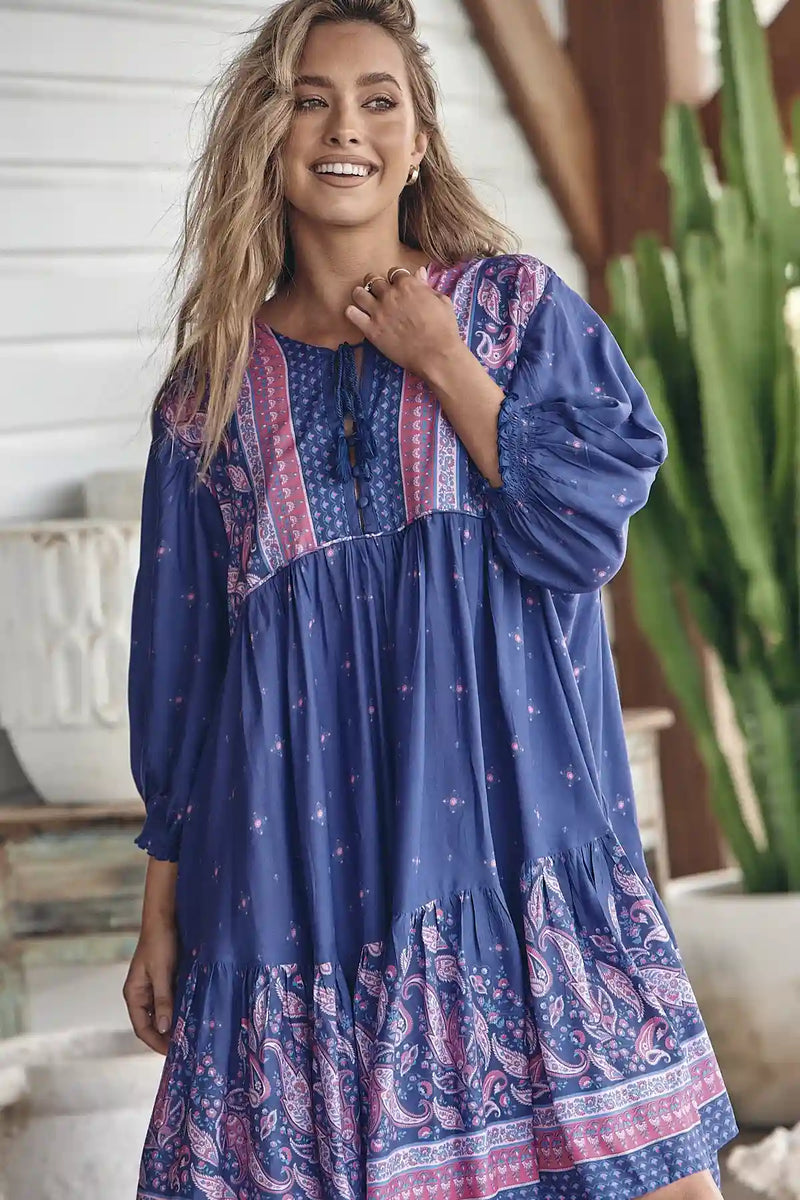 Goldie Mini Dress Celestial print
