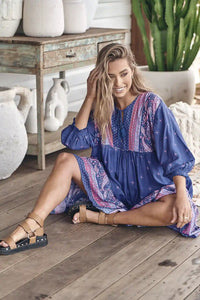 Goldie Mini Dress Celestial print