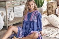 Goldie Mini Dress Celestial print