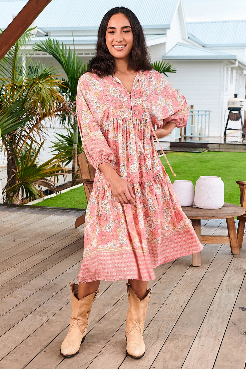 Palace Midi Dress Juliets Garden Print