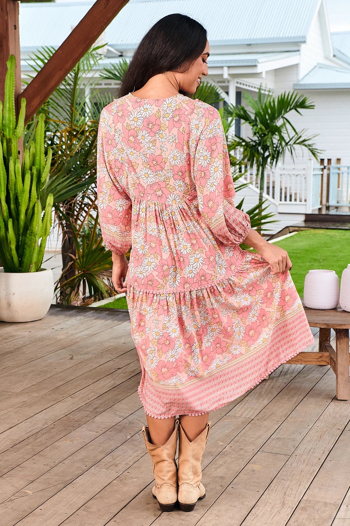 Palace Midi Dress Juliets Garden Print