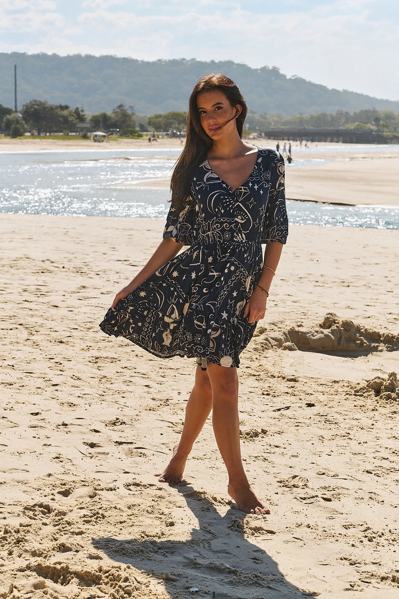 Celine Mini Dress Elements print