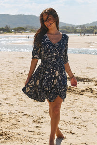 Celine Mini Dress Elements print