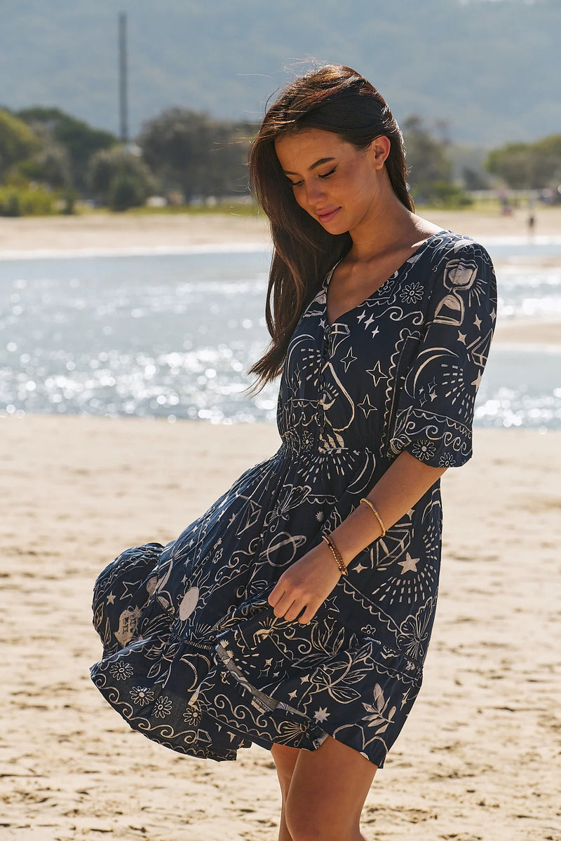 Celine Mini Dress Elements print