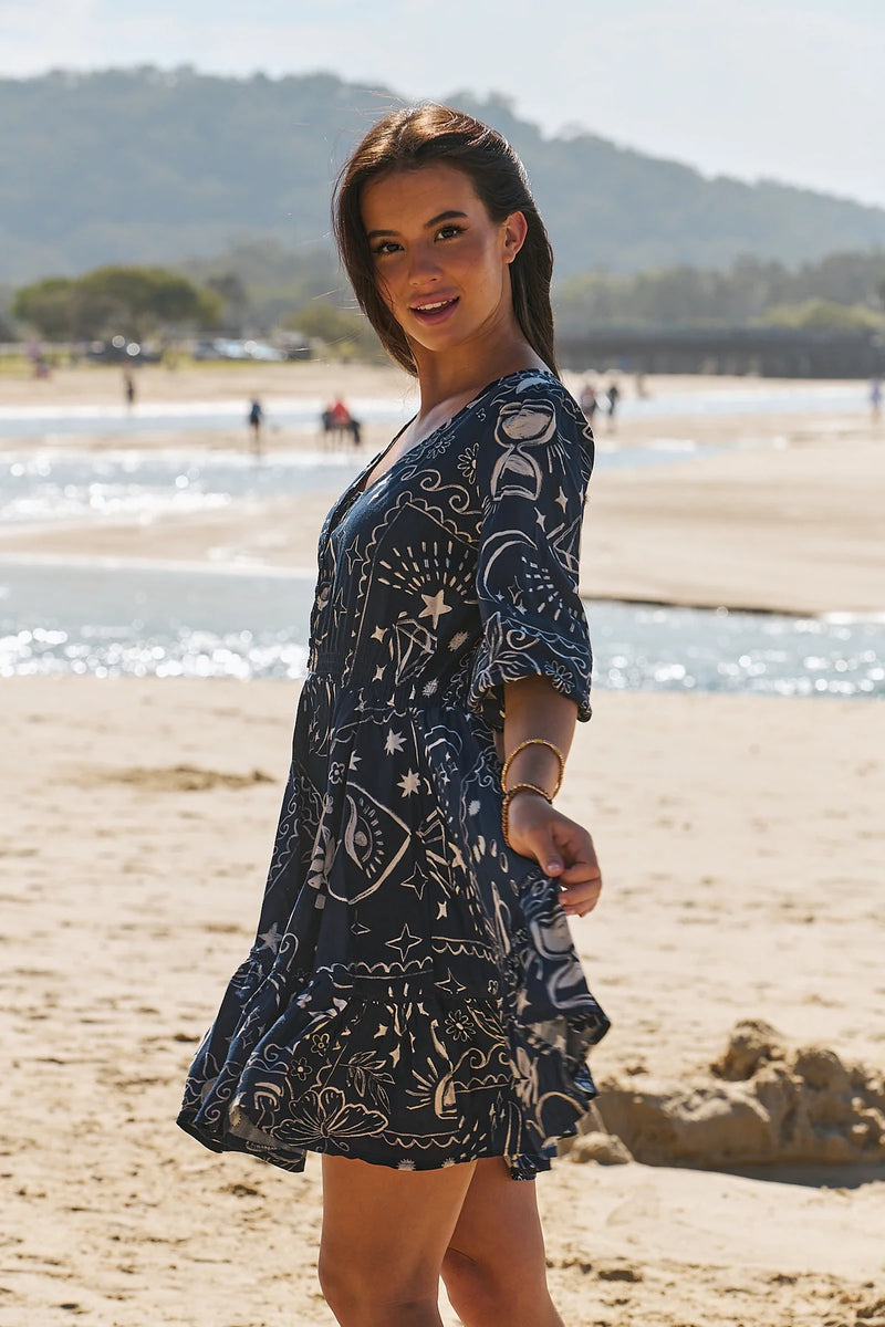 Celine Mini Dress Elements print