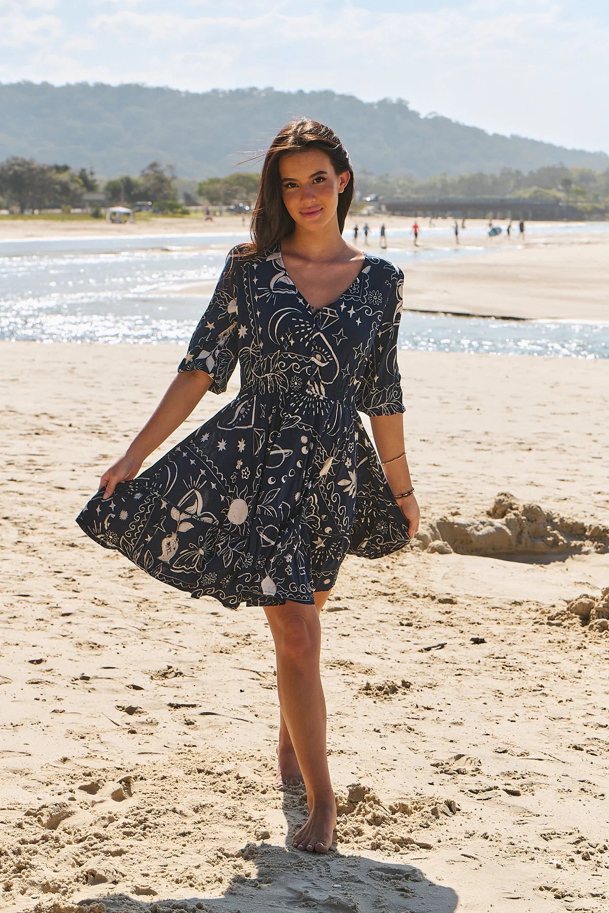 Celine Mini Dress Elements print