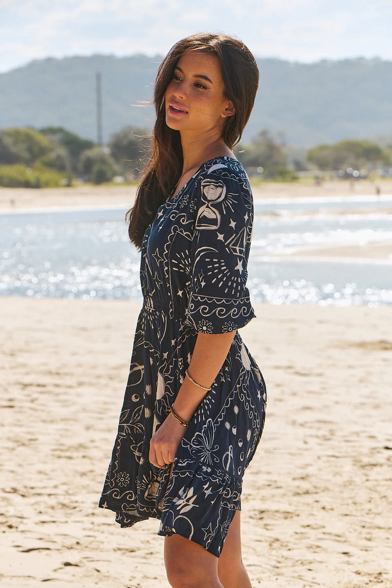 Celine Mini Dress Elements print