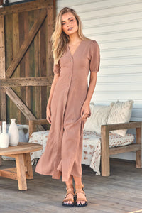 Sunkissed Maxi Dress Cocoa print