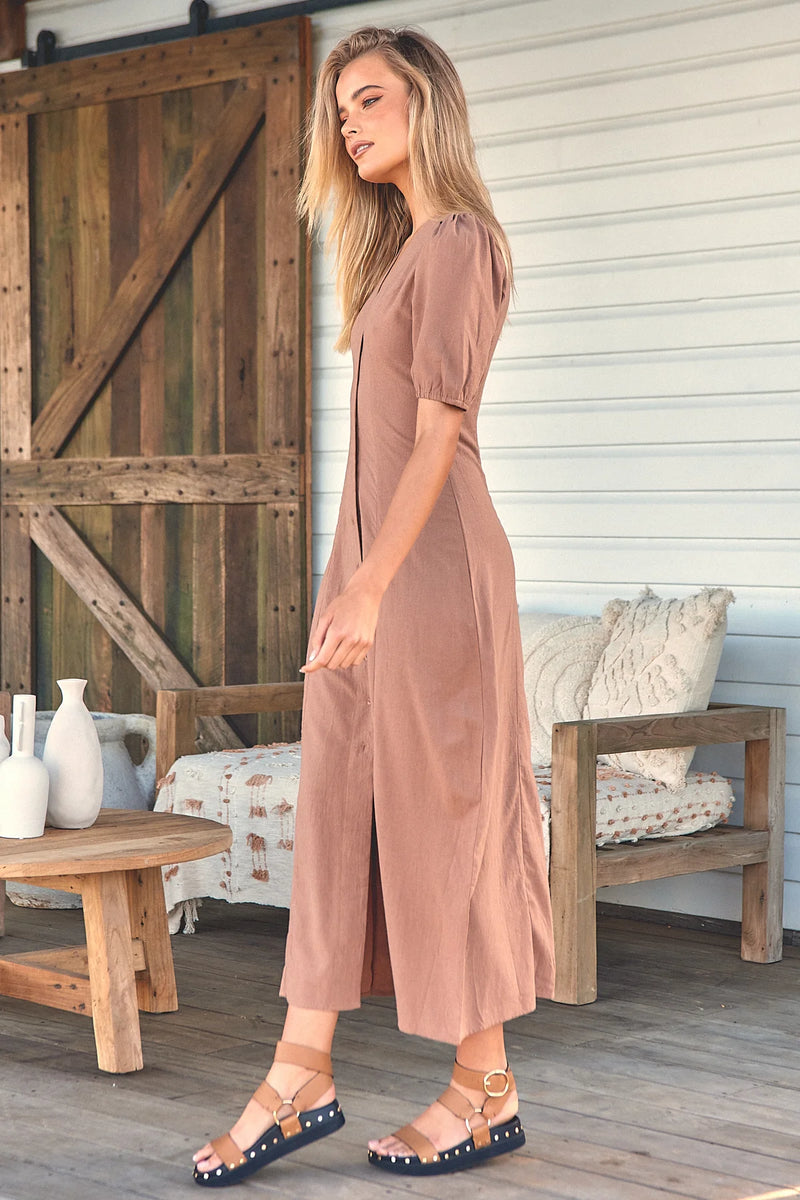 Sunkissed Maxi Dress Cocoa print