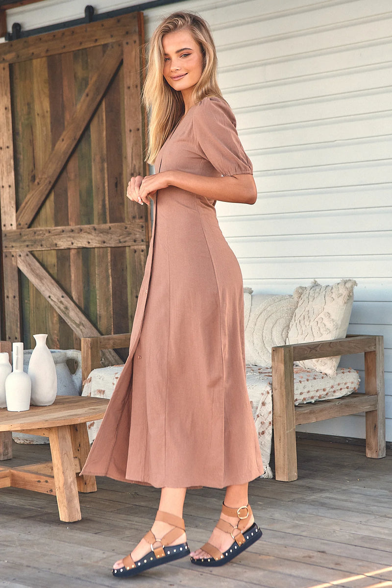 Sunkissed Maxi Dress Cocoa print