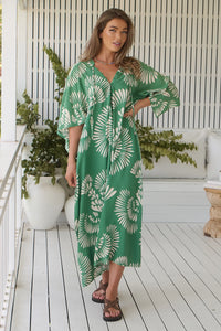 Bree Kaftan Maxi Dress Canary Island print