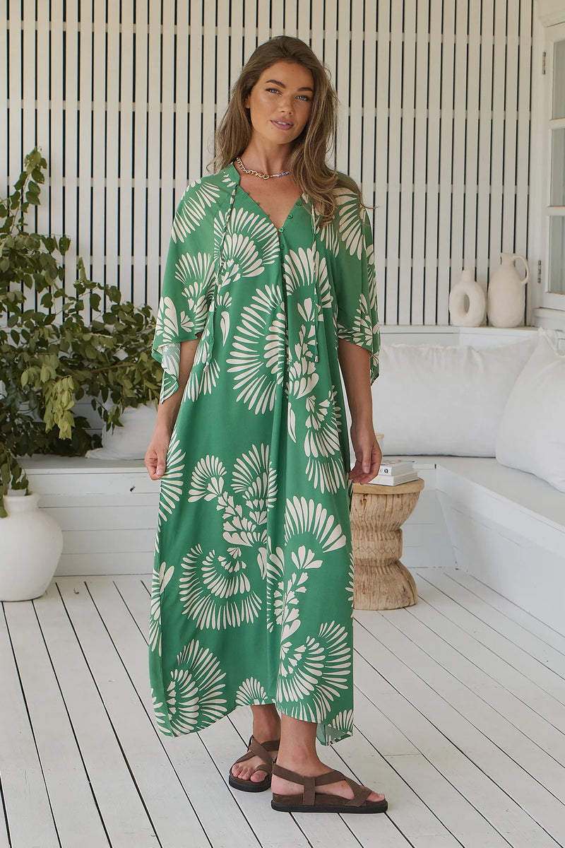 Bree Kaftan Maxi Dress Canary Island print