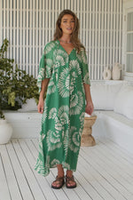 Bree Kaftan Maxi Dress Canary Island print