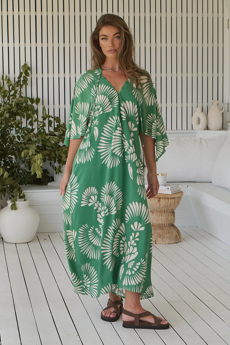 Bree Kaftan Maxi Dress Canary Island print