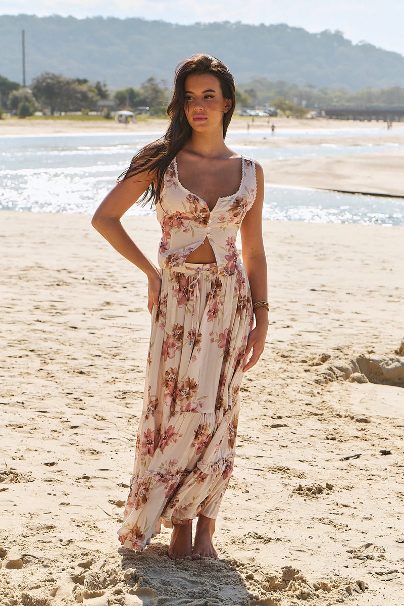 Marielle Maxi Skirt Love Story print
