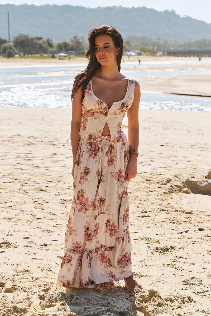 Marielle Maxi Skirt Love Story print