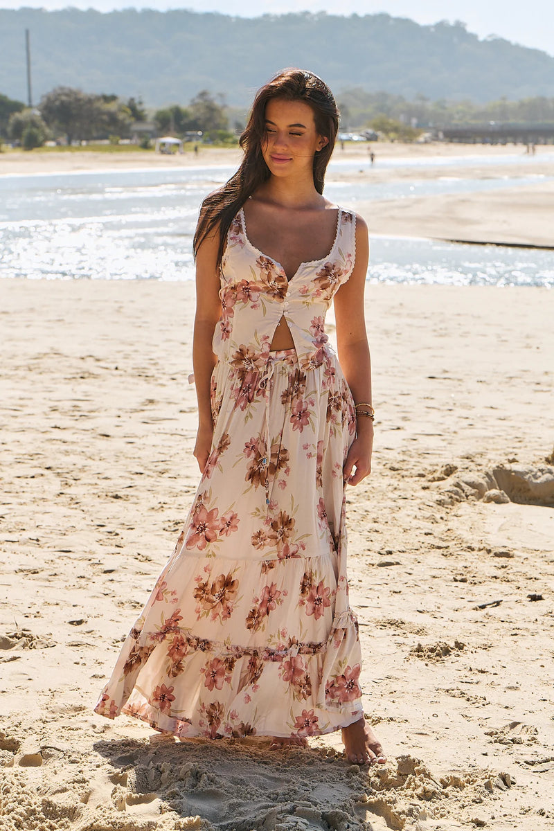 Marielle Maxi Skirt Love Story print