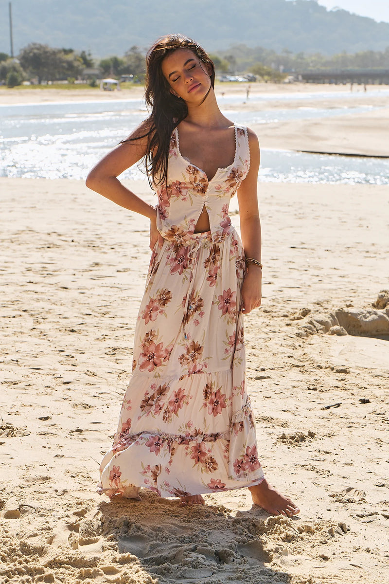 Marielle Maxi Skirt Love Story print
