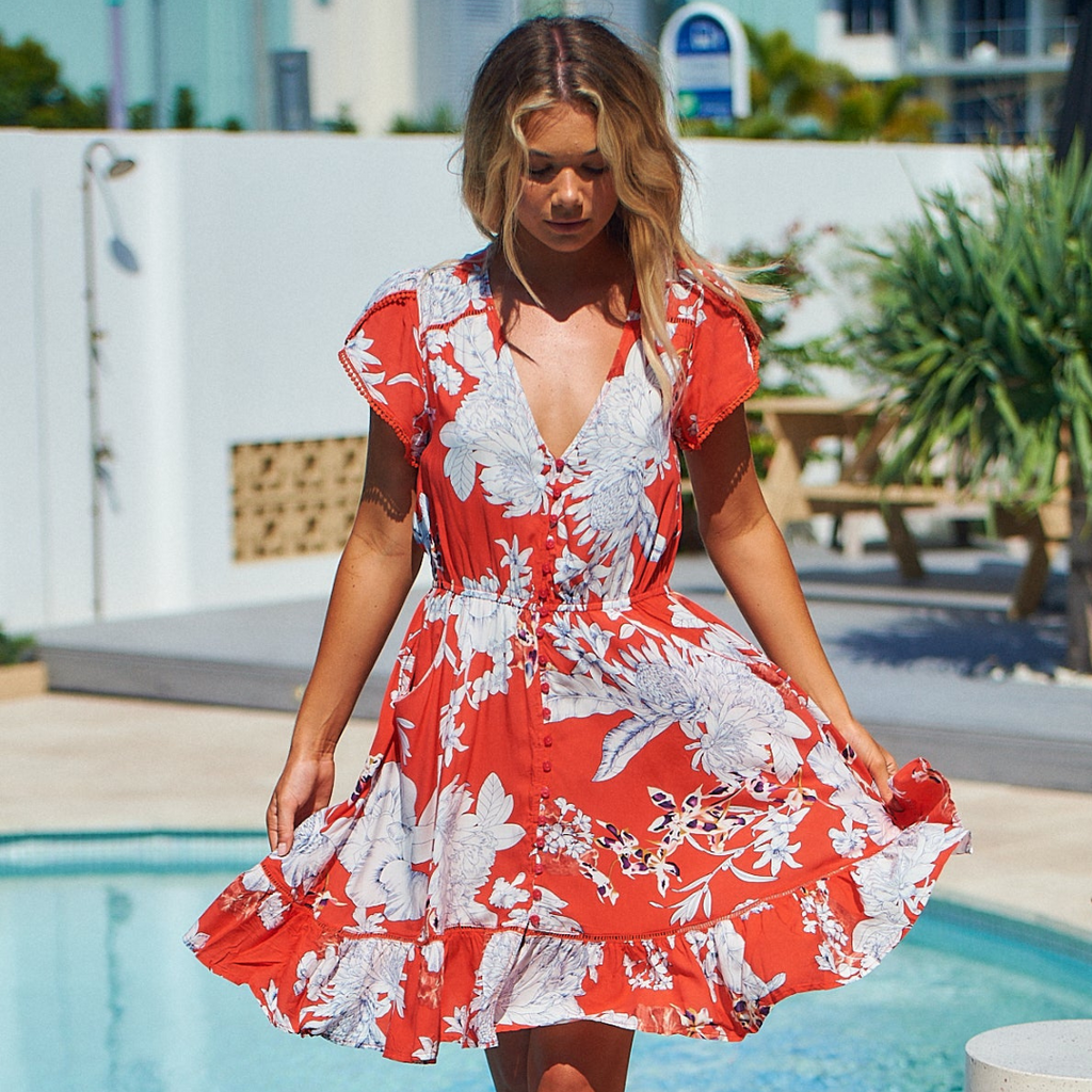 Lizzie Mini Dress St Tropez Print Kenzie Tenzie